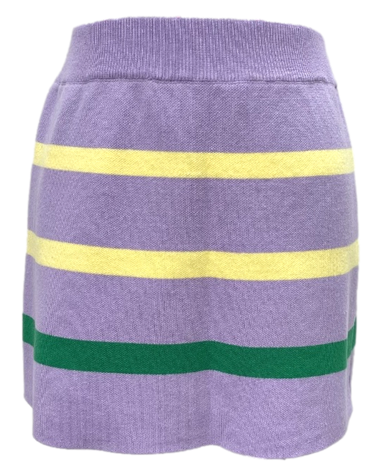 Lavender, Green & Yellow Striped Skirt- (Women's)