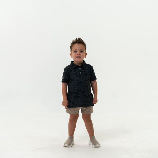 Youth Performance Polo- Black Camo