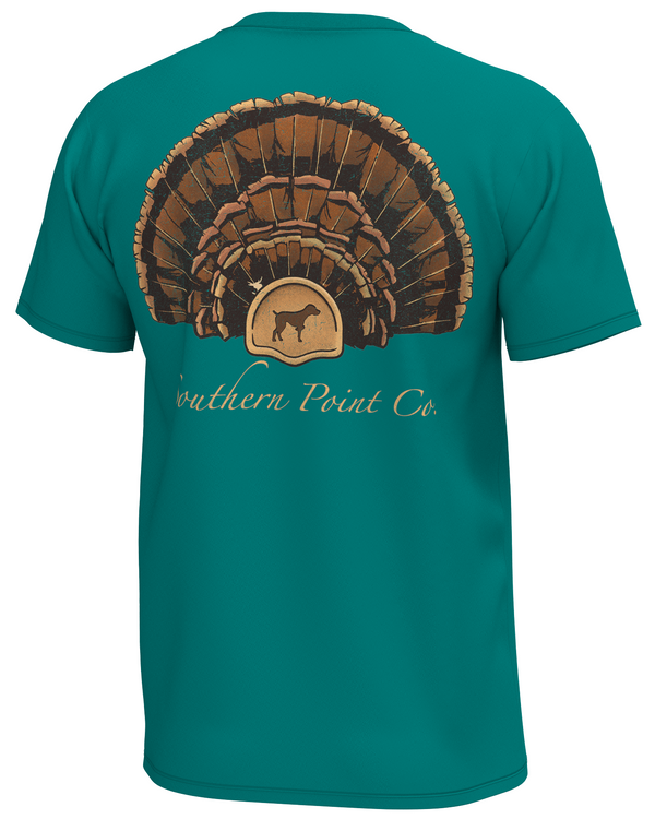Youth Turkey Fan Tee- Teal