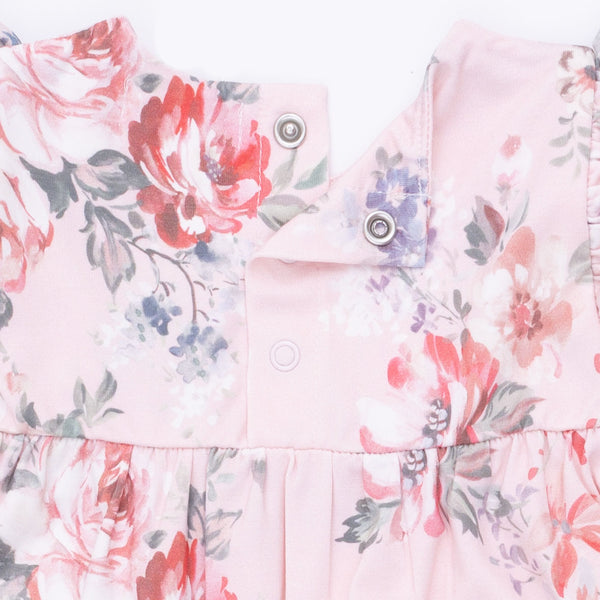 Painterly Rose Bouquets Ruffle Romper