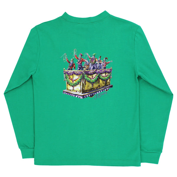 L/S Logo Tee- Mardi Gras on Kelly