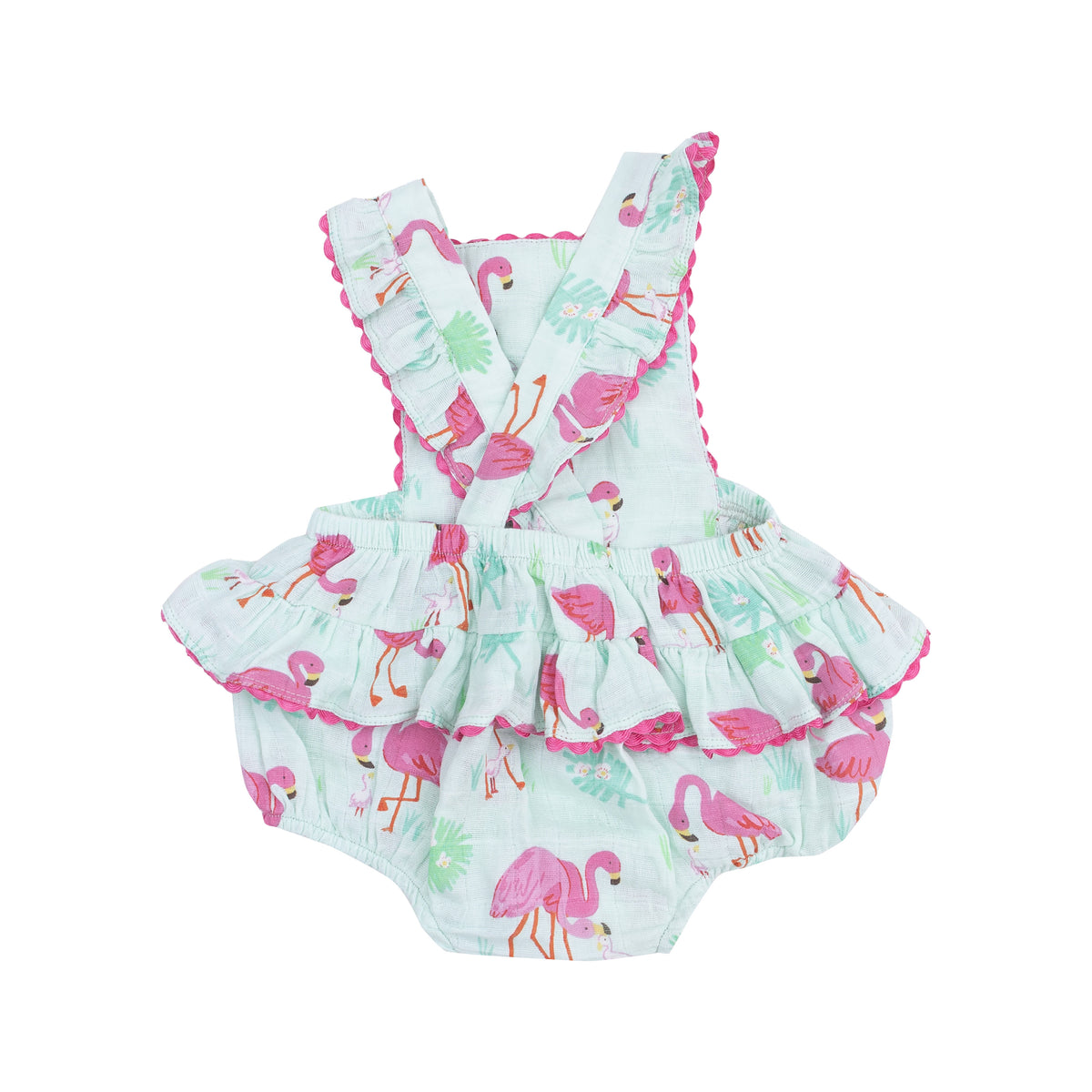 Flamingos Ric-Rac Ruffle Sunsuit – Smock Candy