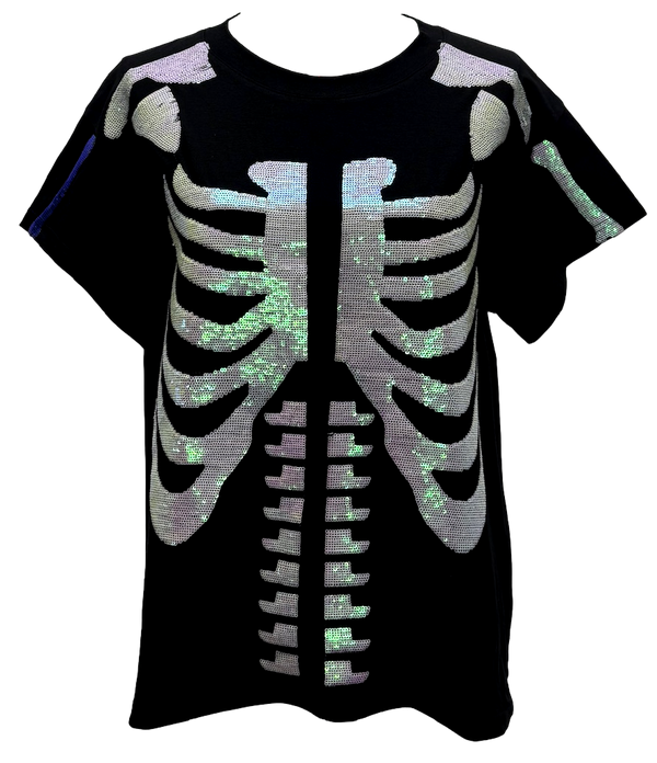 Black & White Skeleton Tee- (Women's)