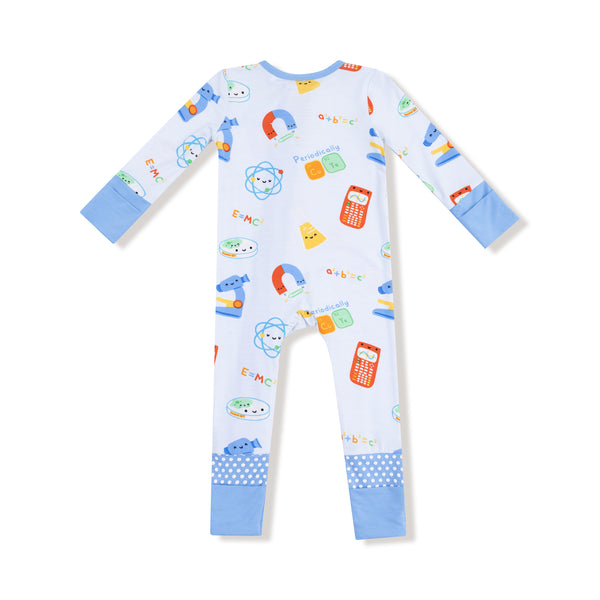 Future Scientist 2 Way Zipper Romper- Blue