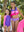 Zipper One Piece Rash Guard Swimsuit- Neon Purple Color Block