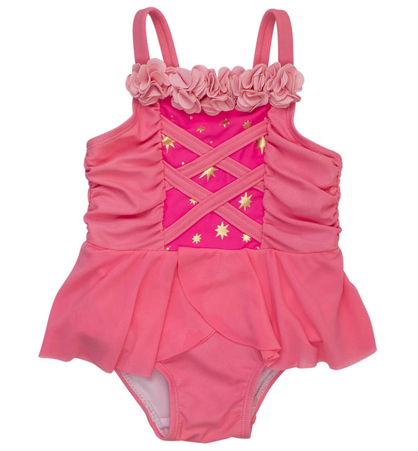 Dress-Up One Piece Swimsuit- Royal Pink Princess