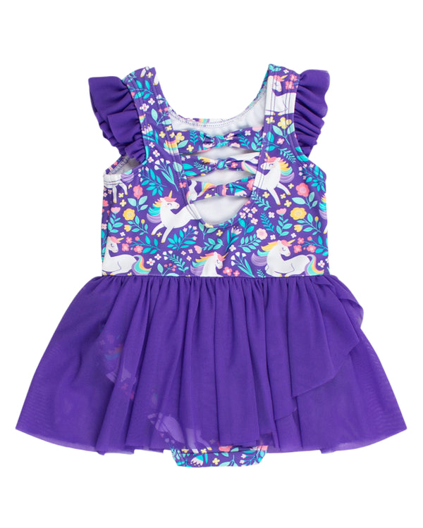 Flutter Sleeve Leotard- Unicorn Meadow