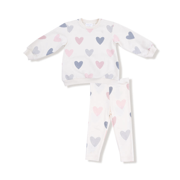 Hearts French Terry L/S Sweatshirt W/ Legging