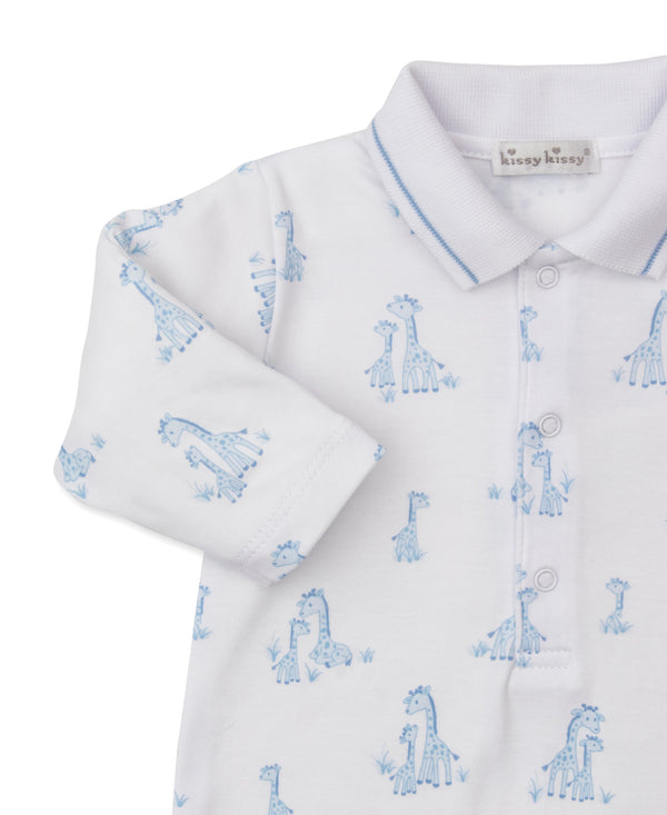 Giraffe Grace Playsuit- Light Blue