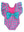 Butterfly Sleeve One Piece Swimsuit- Neon Sorbet Cane