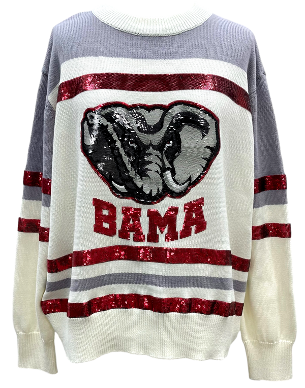 Licensed Alabama Striped Colorblock Sweater- (Women's)