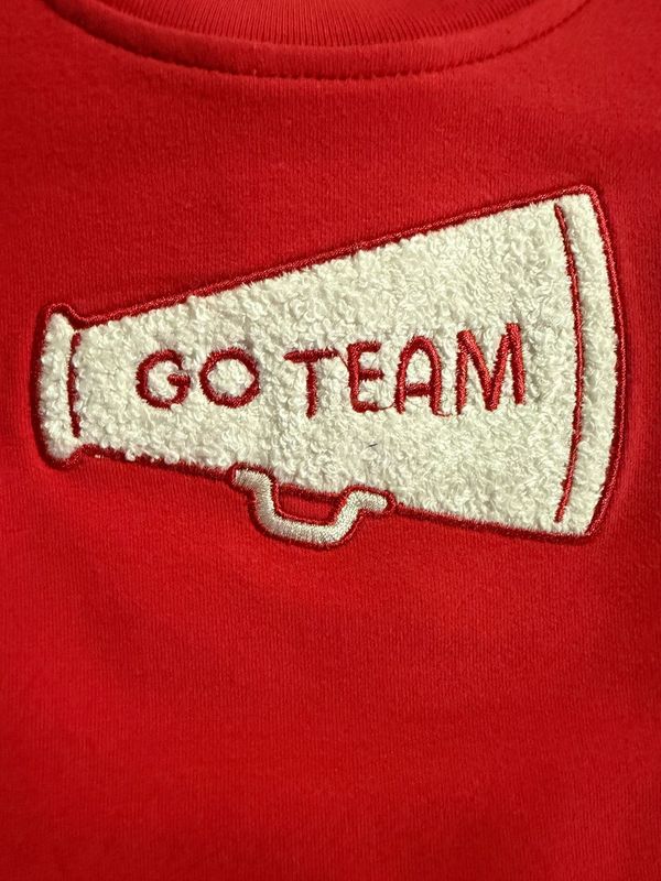 French Terry Ruffle Megaphone Sweatshirt- Red