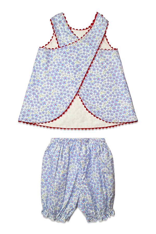 Lucy Bloomer Set- Red White & Bloom Floral