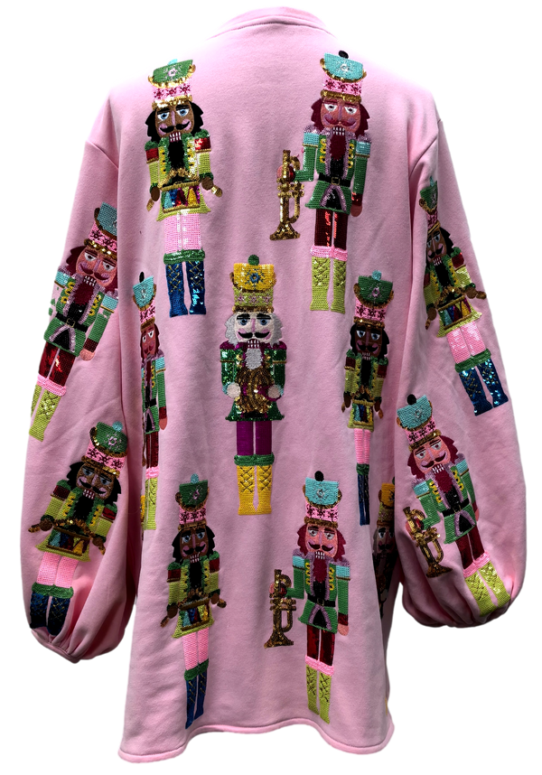 Light Pink Nutcracker Sweatshirt Dress- (Women's)