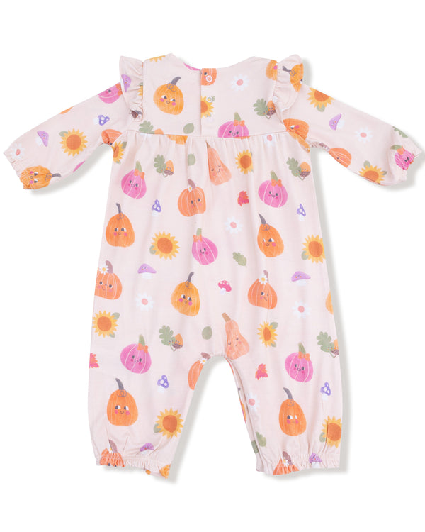 Autumn Pumpkins Ruffle Sleeve Romper