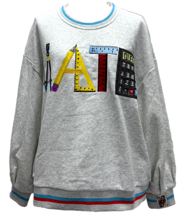 Grey 'Math' Icon Sweatshirt- (Women's)