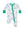 Dog Gone Golf 2 Way Zipper Footie- Light Blue/Green