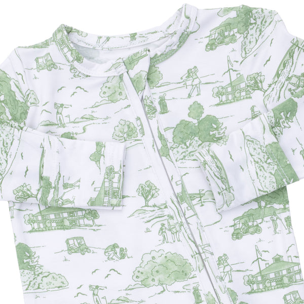 Golf Toile 2 Way Zipper Footie- Green