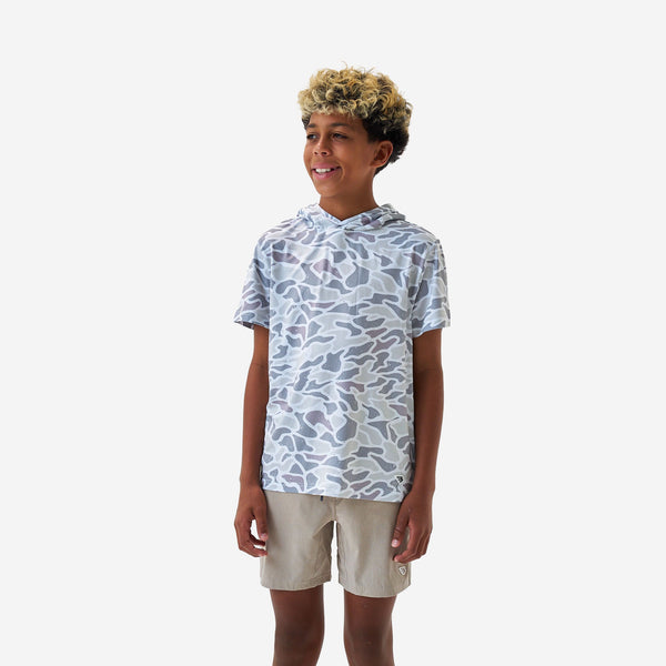 Youth Performance Hoodie- White Camo