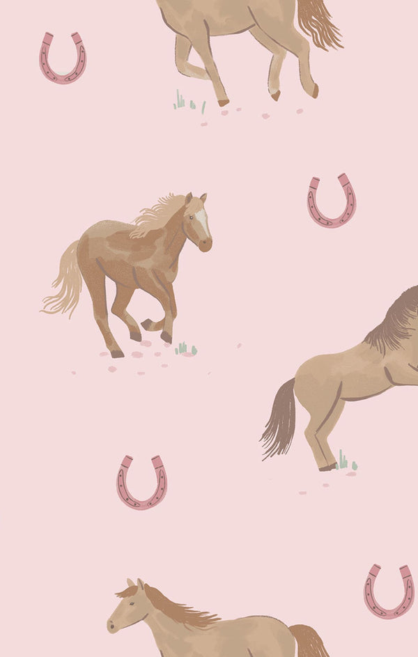 Horses L/S Loungewear Set- Pink