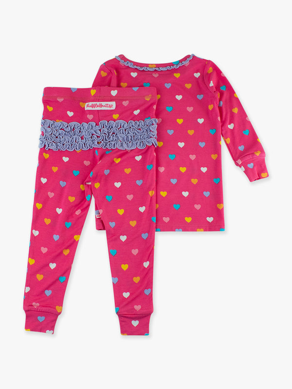 Ruffle Pajama Set- Colorful Hearts