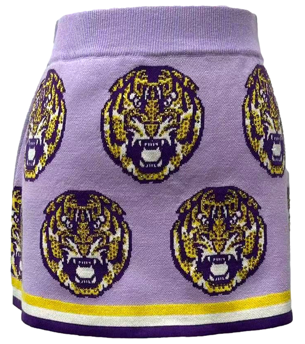 Licensed LSU Rhinestone Knit Skirt