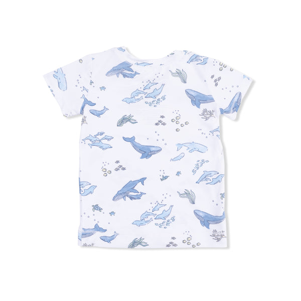 Watercolor Blue Whales Loungewear Short Set