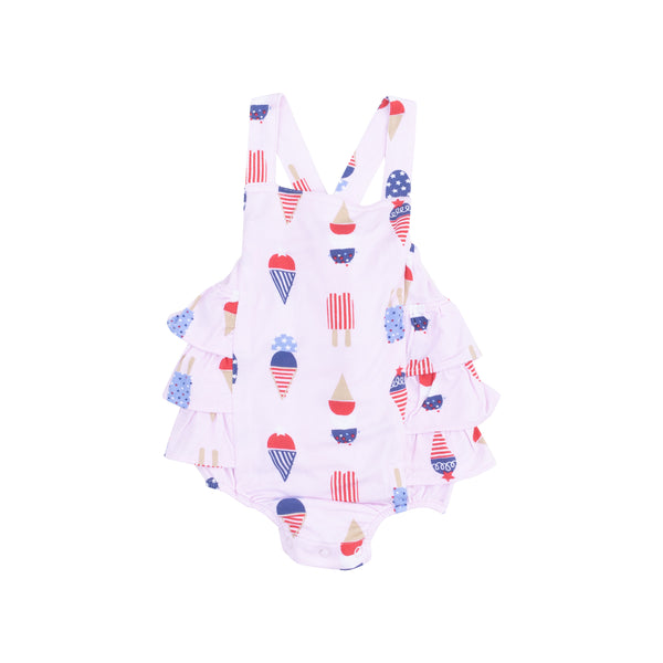 American Ice Cream Ruffle Sunsuit- Pink