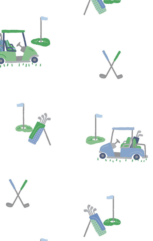 Baby Golf Carts Gown- Blue/White