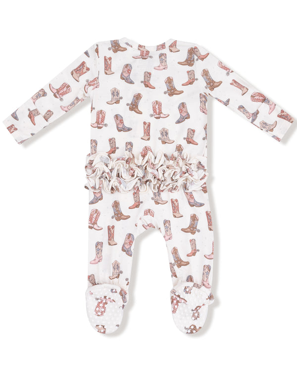 Future Cowgirl 2 Way Zipper Ruffle Footie