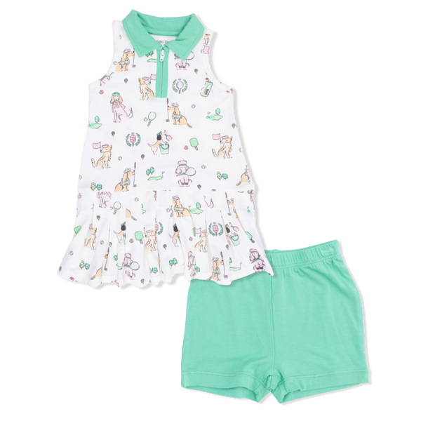 Country Club Dogs Polo Tennis Dress W/ Cartwheel Short