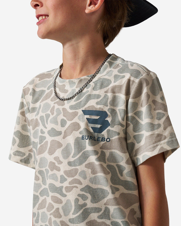 Youth Vintage Washed Tee- God's Glory- Classic Deer Camo