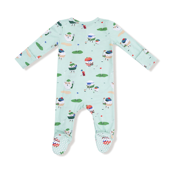 Golf Pros 2 Way Zipper Footie- Green