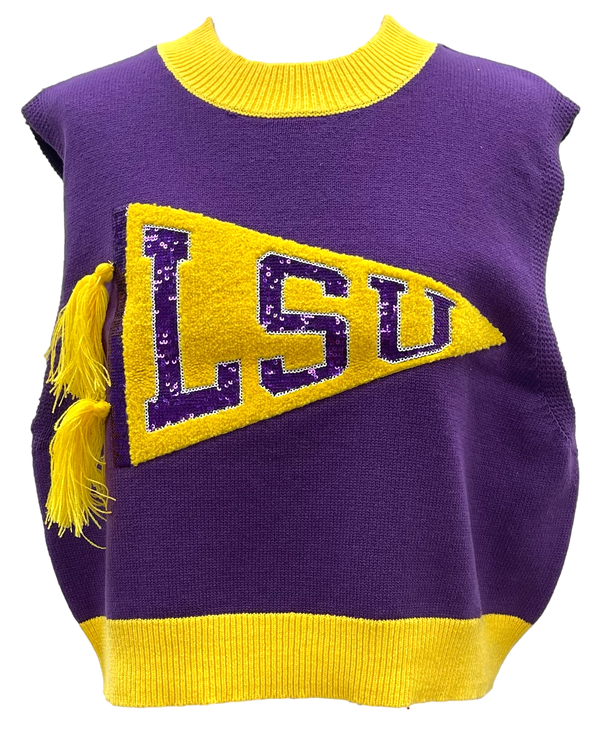 Licensed LSU Pennant Sweater Tank- (Women's)