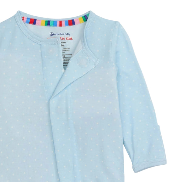 Pin Dot Footie- Blue
