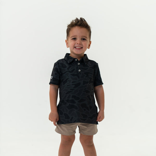 Youth Performance Polo- Black Camo