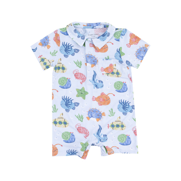 Cute Ocean Creatures Polo Romper