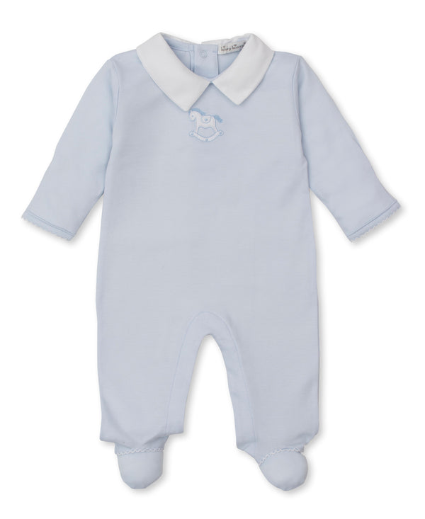 Rocking Horse Footie - Light Blue