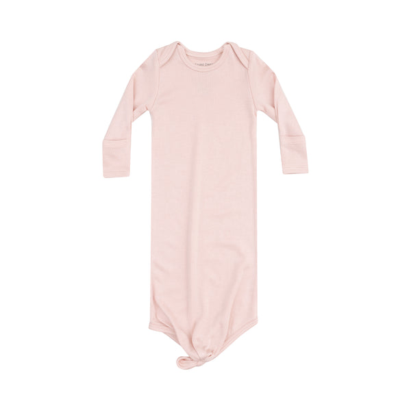 Solid Rose Smoke Rib Knotted Gown