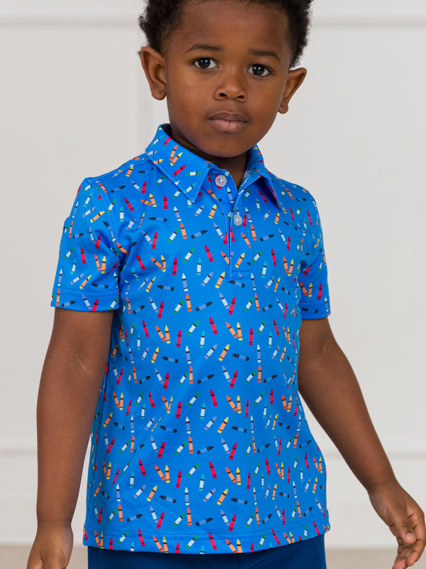 Performance Knit Polo- Tiny Crayons
