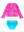 Zipper Rash Guard 2-Piece Swimsuit- Neon Island Time