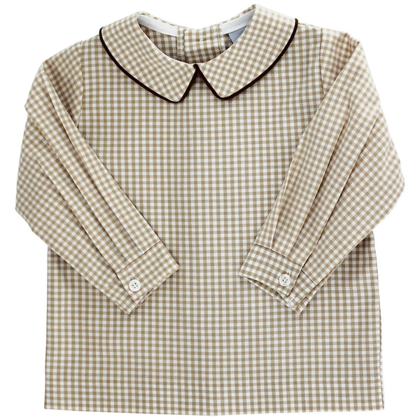 Khaki Check- Piped Shirt