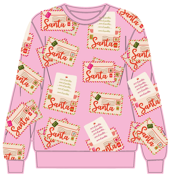 Light Pink Letters To Santa Sweatshirt