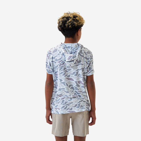 Youth Performance Hoodie- White Camo