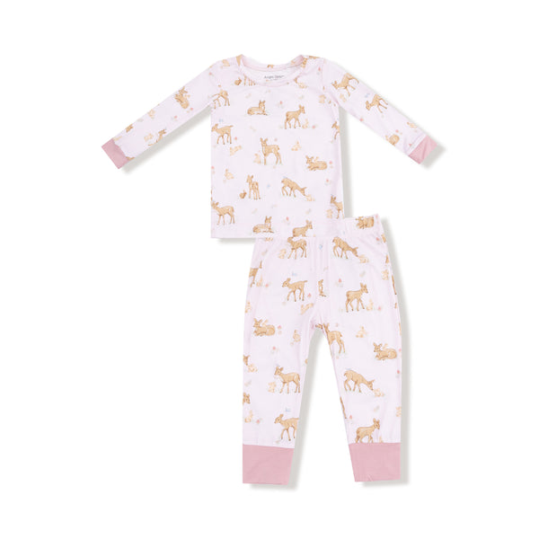 Little Fawn L/S Loungewear Set- Light Pink/Pink