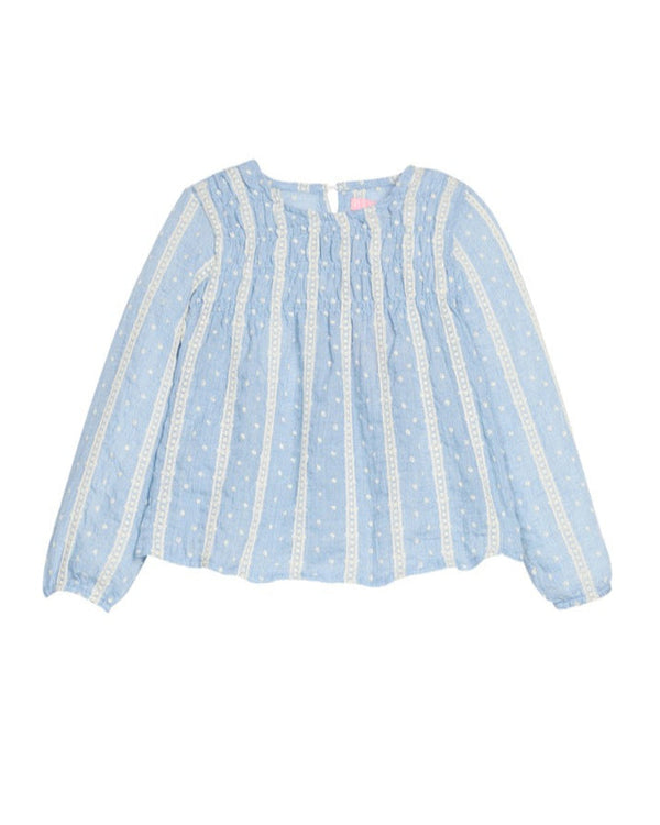 Anita Top- Sky Dobby Stripe