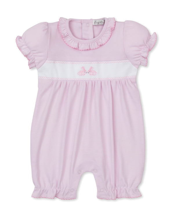 Springtime Bunny Fun Ruffle Playsuit- Pink