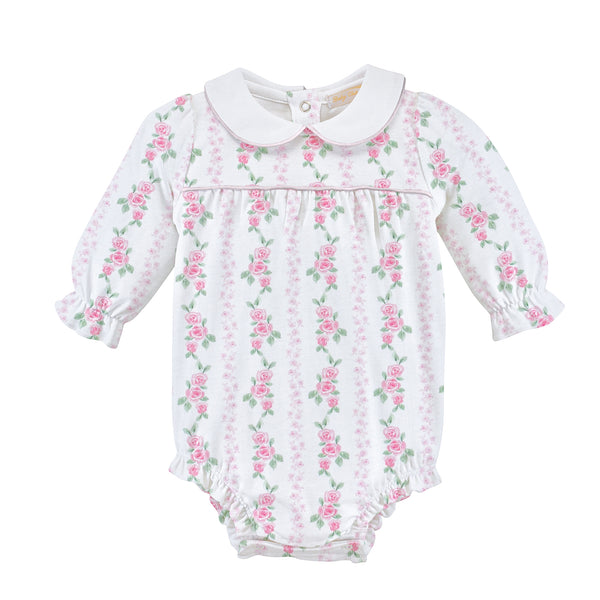 Soft Roses Printed Bubble W/ Round Collar