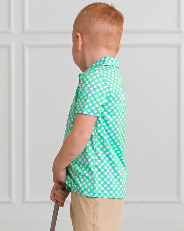 Knit Performance Polo- Tiny Tee Time