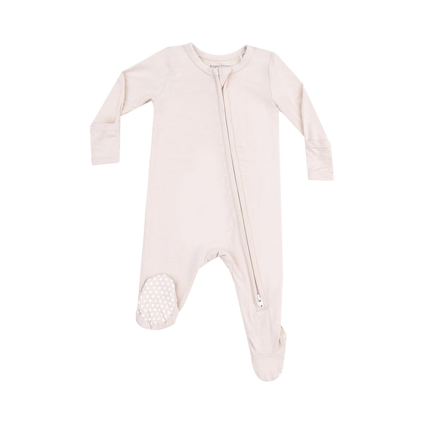 Solid Sand Shell 2 Way Zipper Footie